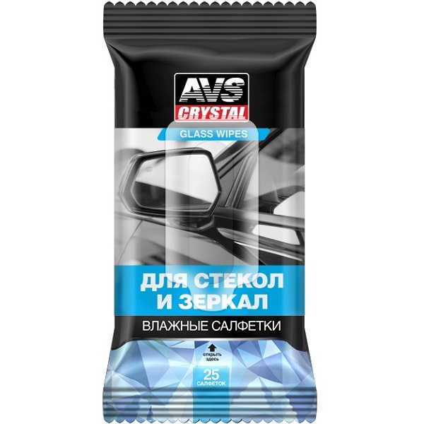 Влажные салфетки AVS AVK-200, для стекол и зеркал, 25 шт 4784834