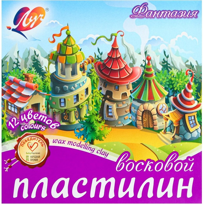 Пластилин мягкий «Луч. Фантазия», 12 цветов, 180 г, со стеком, МИКС 1326246