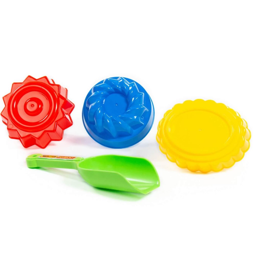 Набор песочный ПОЛЕСЬЕ №421: совок №13, формочки "Пирожные" 3 шт