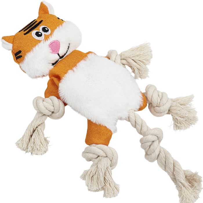 Игрушка текстильная с канатом "Котэ" с пищалкой, шуршащая, 26 х 28 см   9444144