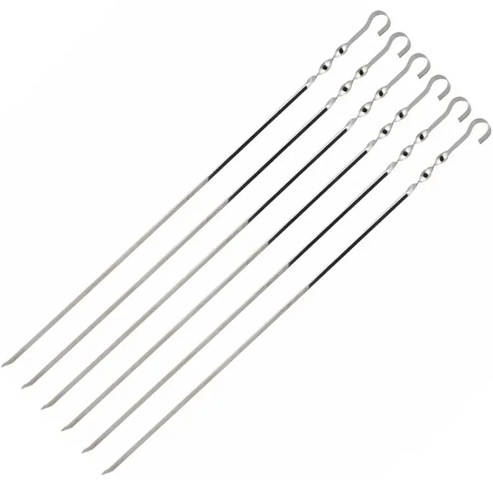 Набор шампуров ECOS 600x10x0,8мм, угловые, с витком, 6шт арт.182459