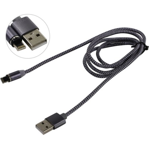 Кабель USB <--> Lightning  1.0м JETACCESS JA-DC46 черный, магнитный
