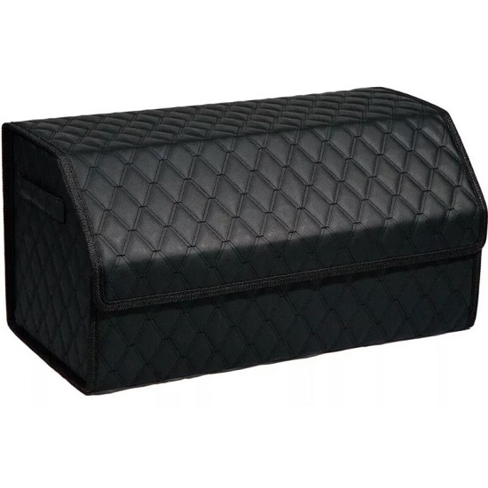 Органайзер автомобильный FOR CARS 3D 70*30*30 черный/черная нить/черный кант, экокожа,. 2-й ромб