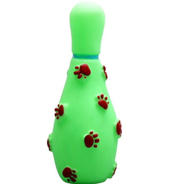 Игрушка пищащая "Кегля" для собак, 14 см, зелёная   7127484