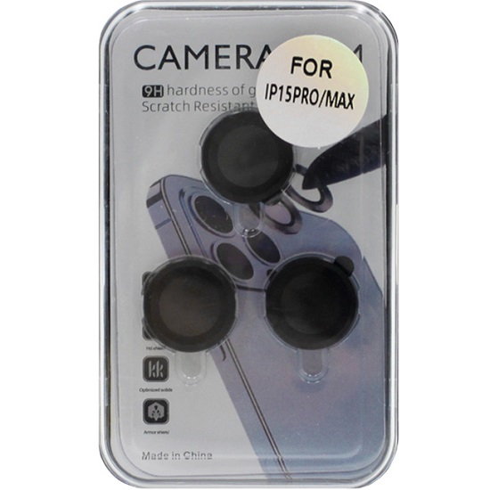 Противоударное стекло для камеры для iPhone 15 Pro/15 Pro Max черный