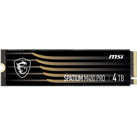 Накопитель SSD M.2(22x80mm) 2Tb MSI SPATIUM M480 PRO, NVMe, PCIe 4.0 x4, 3D TLC, R/W 7400/7000, IOPs 1 000 000/1 000 000, DRAM buffer 2048MB, TBW 1400