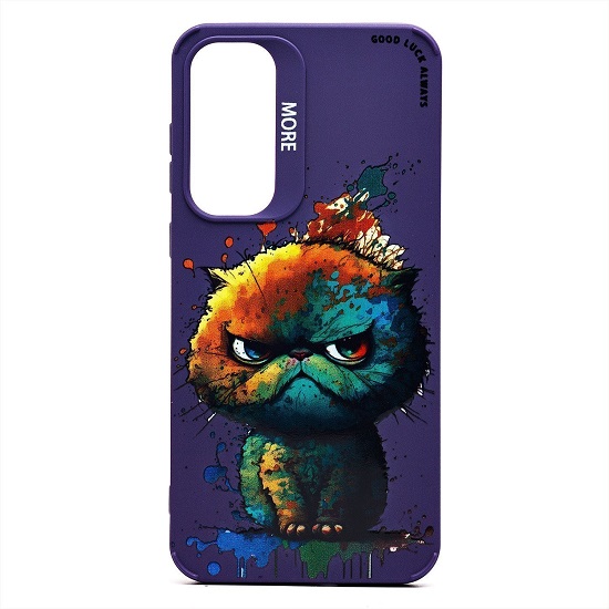 Задняя накладка SC335 для Samsung Galaxy A55  (кот) (violet) (232911)
