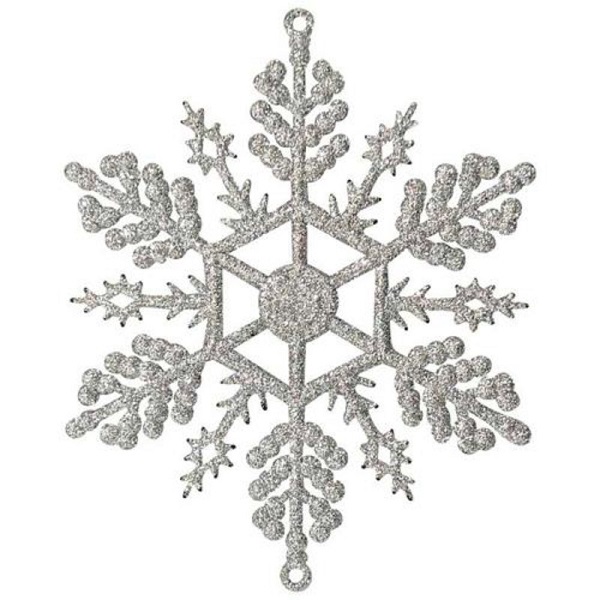 Набор елочных украшений Волшебная страна Снежинки (6шт), размер: 10см, цвет: серебро арт.005634
