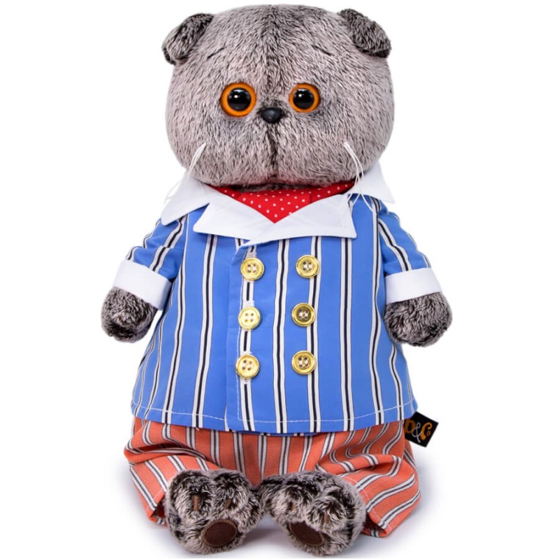 Мягкая игрушка Басик в полосатом костюме, 19см (Ks19-155)