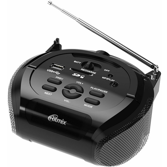Магнитола RITMIX RBB-100BT black-silver