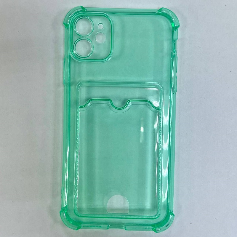 Задняя накладка ZIBELINO Silicone Card Holder Case для iPhone 11 (мятный) защита камеры