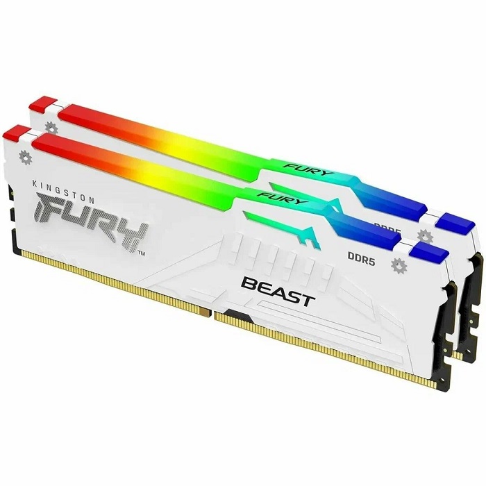 Оперативная память DDR5 64Gb (2x32Gb) Kingston Fury Beast White RGb (KF560C36BWEAK2-64), белый