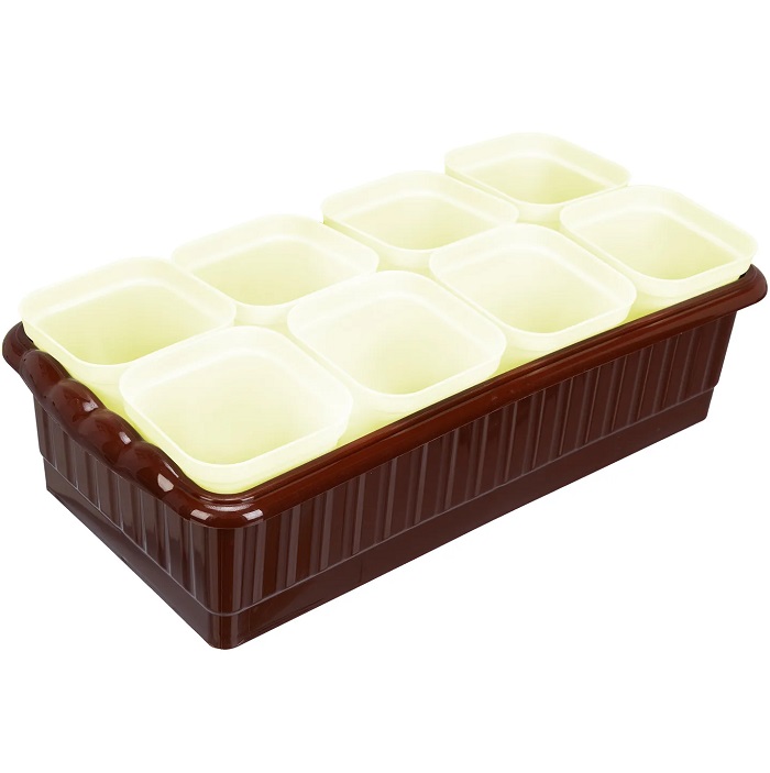 Набор для рассады, поддон 322х166х82 мм, 8 горшочков по 250 мл с выдвижным дном// Palisad 643448