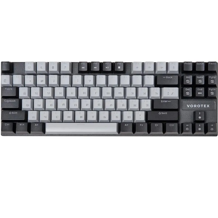Клавиатура VOROTEX K87S Red Switch, Серый, чёрный