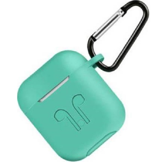 Силиконовый чехол STR Soft-Touch для AirPods 3 (мятный) с карабином и нижней заглушкой