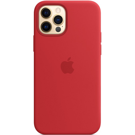 Силиконовый чехол SILICONE CASE для iPhone 12/12 Pro Red (MagSafe + анимация NFC) с LOGO