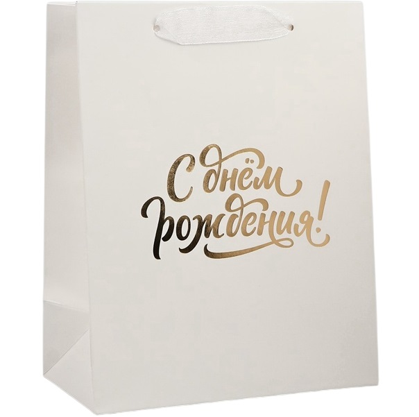 Пакет ламинированный, тиснение, «С днём рождения», MS 18 х 23 х 10 см