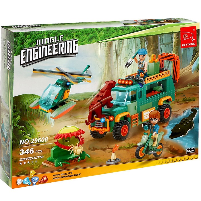 Конструктор KEYIXING Джунгли «Опасности джунглей», 346 деталей