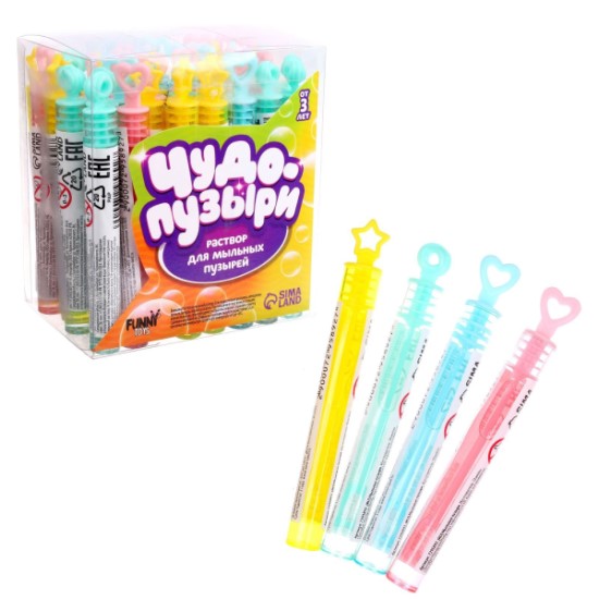 Мыльные нелопающиеся пузыри «Разные формы», Микс, 3 мл