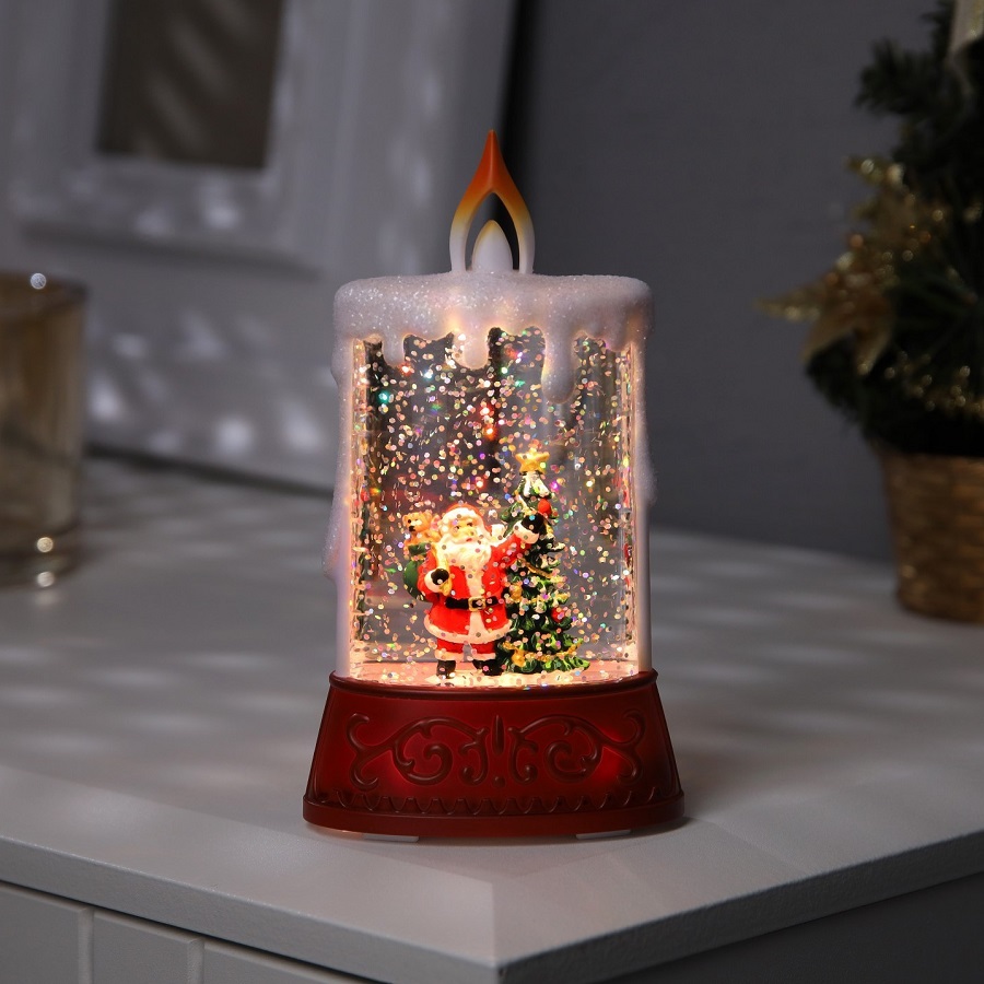 Светодиодная фигура «Дед Мороз» 8 × 14.5 × 4.2 см, пластик, батарейки АААх2 (не в комплекте), свечение тёплое белое