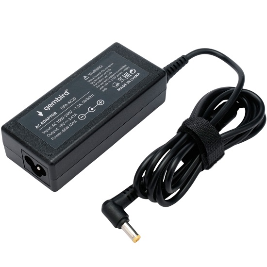 Блок питания Gembird для ноутбуков Acer NPA-AC20 19В/3,42А, 65Вт, штекер 5,5х1,7мм