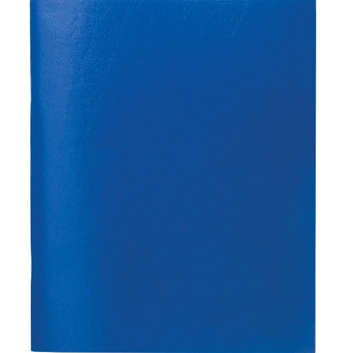 Тетрадь бумвинил А5 48л. скоба, офсет №2 ЭКОНОМ, клетка, с полями, STAFF, СИНИЙ, 402018