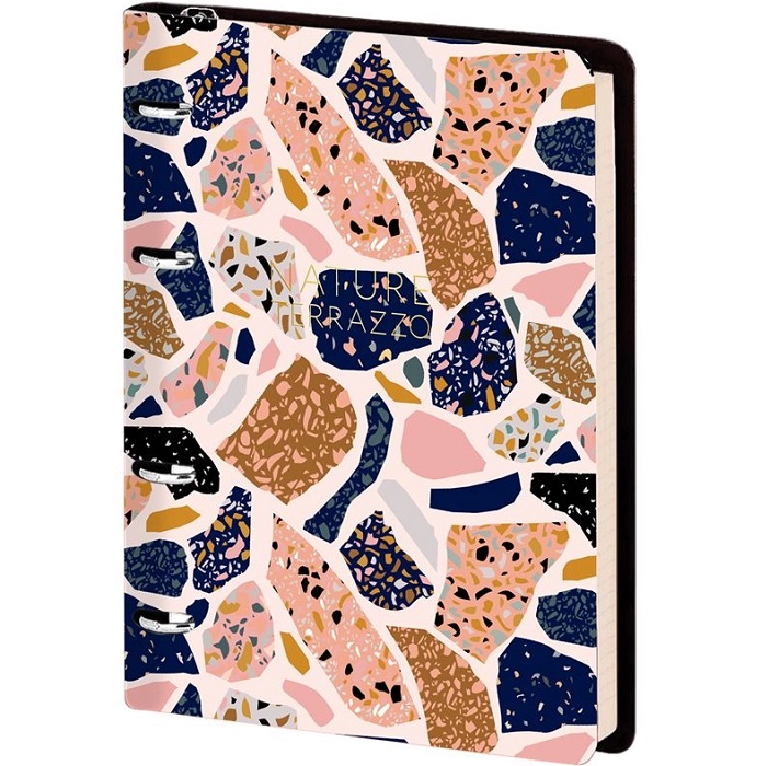 Тетрадь на кольцах А5, 80л. ЛАЙТ, кожзам, Greenwich Line "Utility. Terrazzo", тон. блок