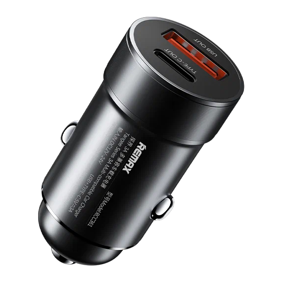 Авто ЗУ 1USB/1Type-C REMAX RCC361, черный