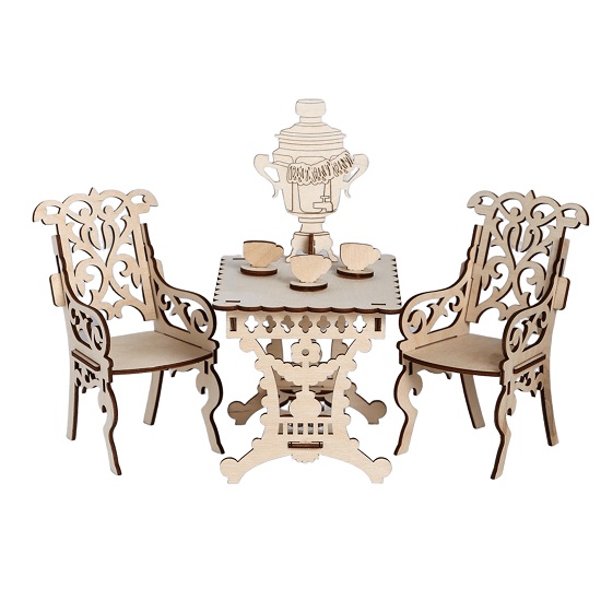 Набор мебели «Столовая с самоваром для кукол Барби»