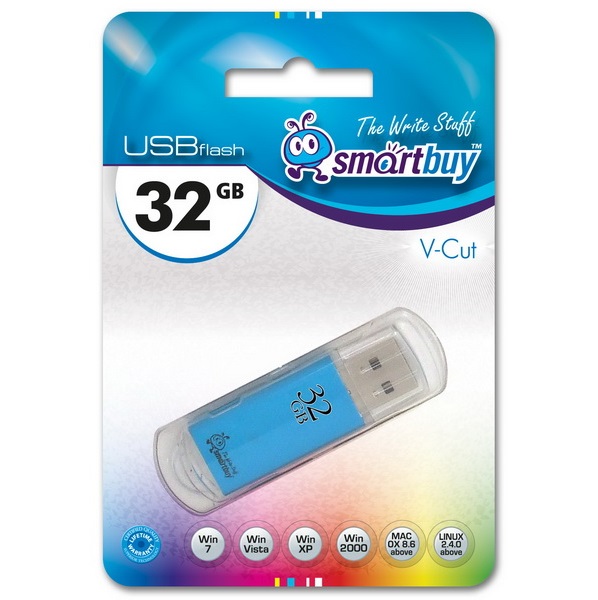 USB 32Gb Smart Buy V-Cut Blue