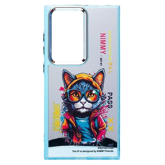 Задняя накладка PC092 для Samsung Galaxy S24 Ultra (кот) (transparent)