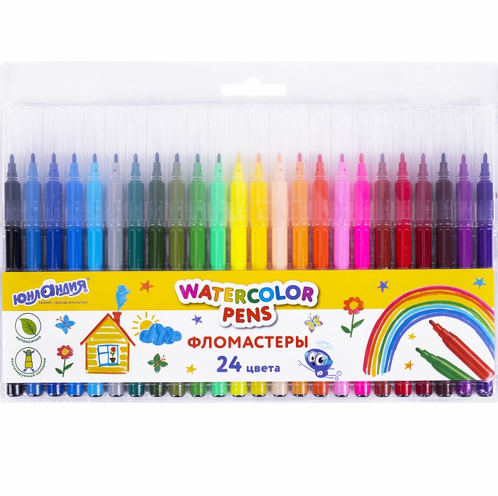 Фломастеры ЮНЛАНДИЯ 24 цвета "КЛАССНЫЕ!", 152480