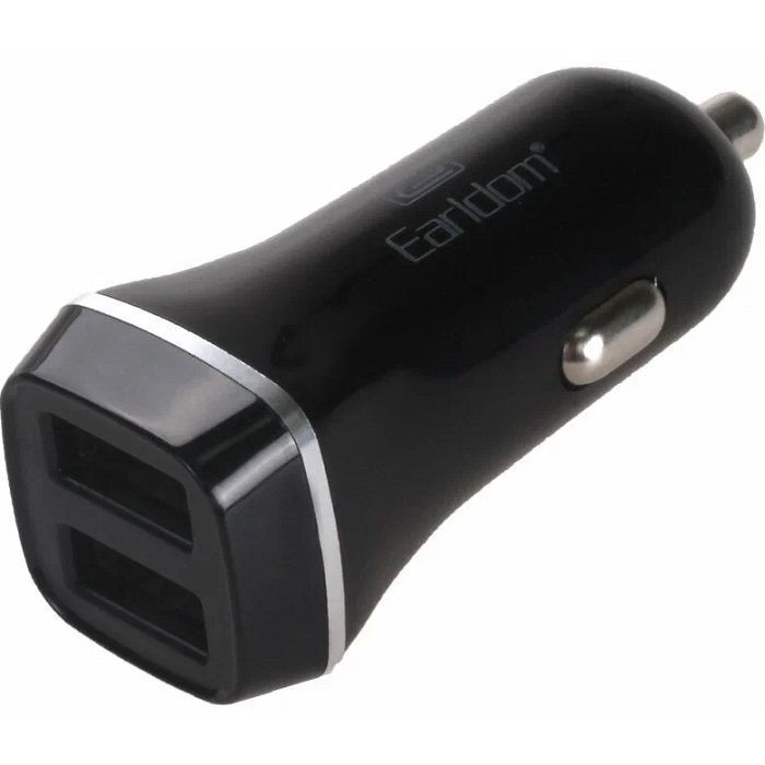 Авто ЗУ 2USB EARLDOM ES-125I, Lightning, чёрный