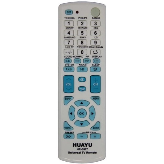 Пульт универсальный HUAYU HR-E877 BLUEUNIVERSAL TV