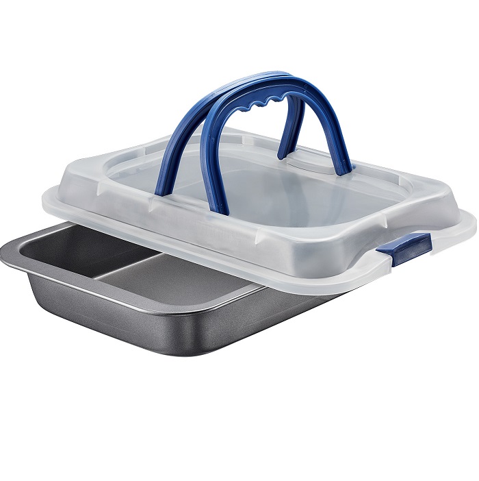 Противень глубокий REGENT Linea EASY, 93-CS-EA-2-07, с пластиковой крышкой 36,5x24,7x4,7 см