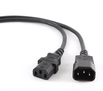 Кабель питания  1.8м CABLEXPERT PC-189-VDE, C13-C14, VDE, 10А, черный, с заземлением