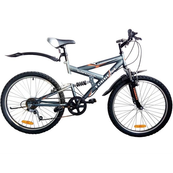Велосипед TORRENT Adrenalin, Матовый серый (рама сталь 17", подростковый, 7 скоростей, колеса 24 д.) (24" / 17")