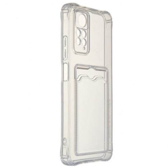 Задняя накладка ZIBELINO Silicone Card Holder Case для Xiaomi Poco X3 (прозрачный)
