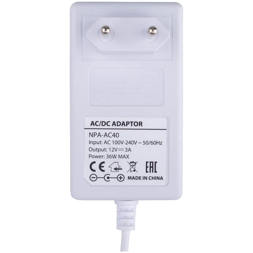 Блок питания 12V 3A GEMBIRD NPA-AC40, белый, 36Вт, 5.5х2.5мм