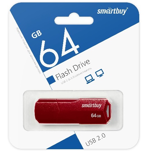 USB 64Gb SMARTBUY Clue красный
