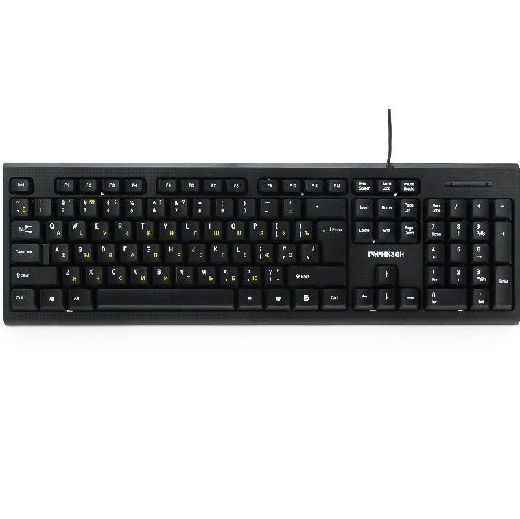 Клавиатура ГАРНИЗОН GK-120 черная, карбон,  USB