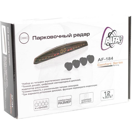 Парктроник ALFA AF-184 Black 4 сенсора