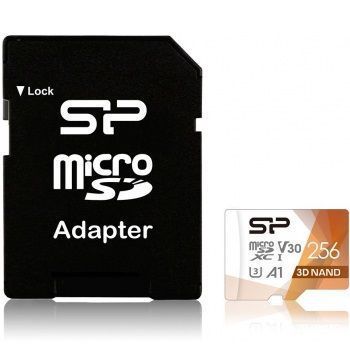 Micro SD 256Gb Silicon Power Class 10 Superior Pro Colorful + адаптер SD
