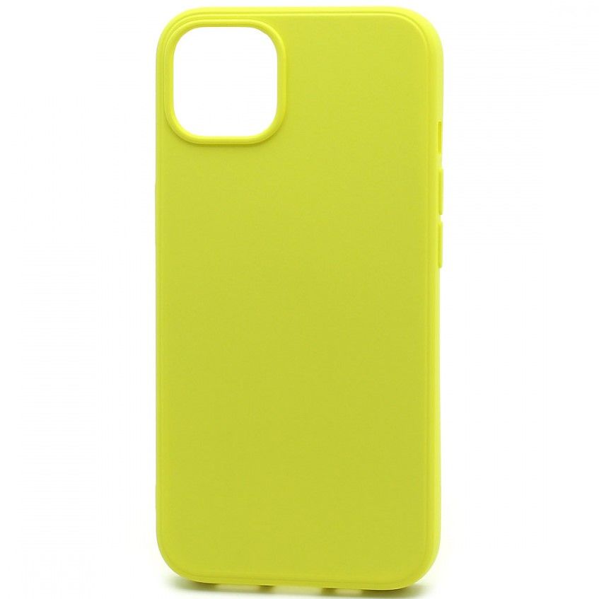 Задняя накладка SILICONE CASE для iPhone 13 mini полная защита, жёлтый (не оригинал)