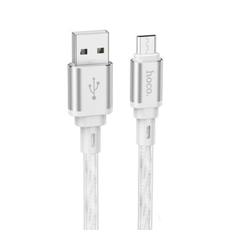 Кабель USB <--> microUSB  1.0м HOCO X98 Crystal ice, серебряный