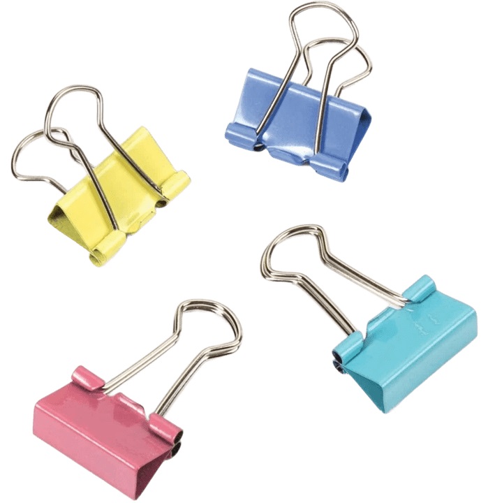 Зажимы для бумаг STAFF Profit, КОМПЛЕКТ 12 шт, 19 мм, на 60 листов, цветные, карт.кор., 225156