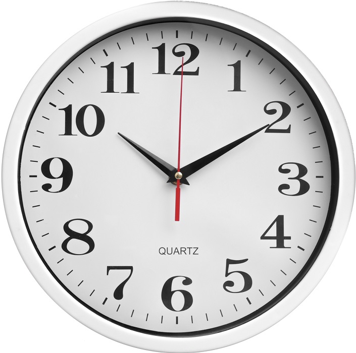 Часы настенные «Время», плавный ход, d=28 см, белые