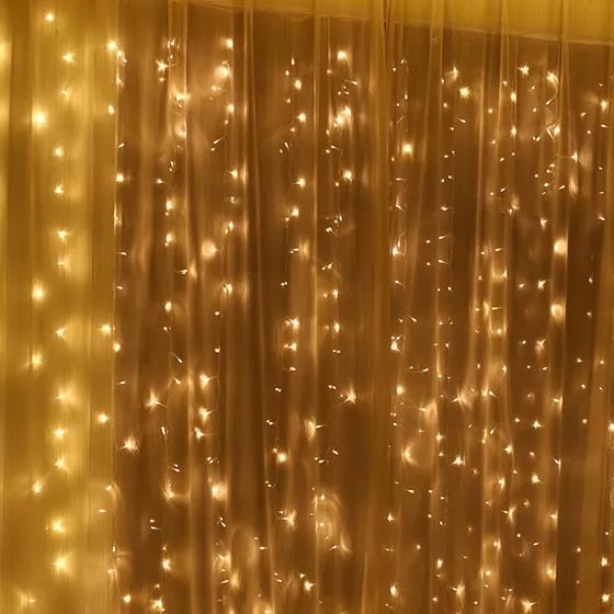 Гирлянда "Занавес", 3 х 2 м, свечение желтое