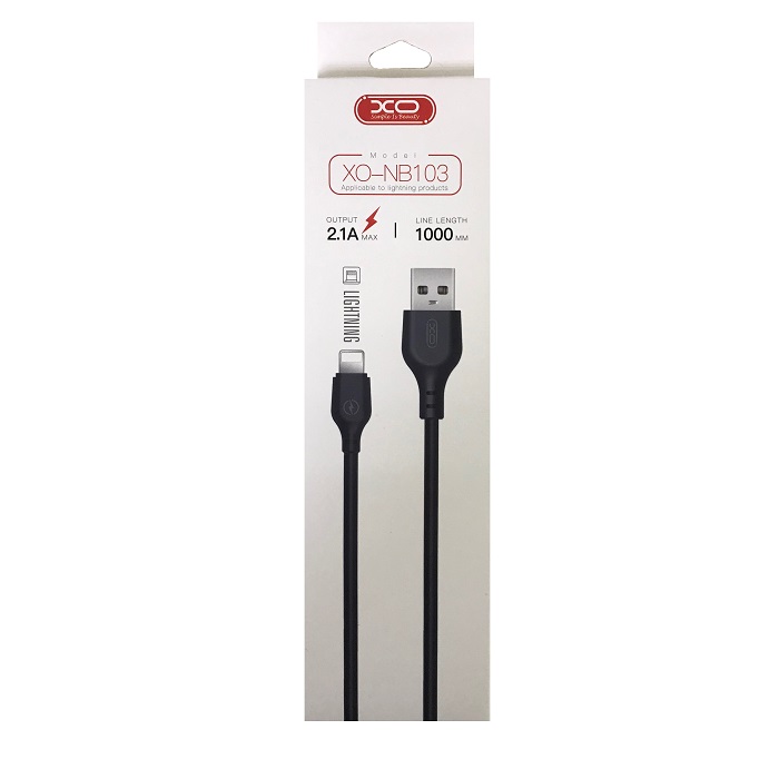 Кабель USB <--> Lightning  1.0м XO NB103 черный