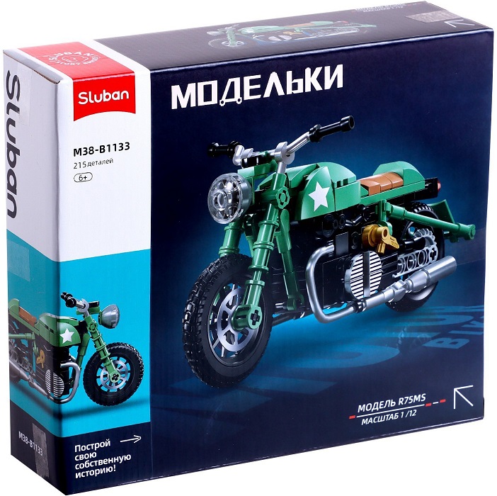 Конструктор Sluban мотоцикл Модельки, 215 деталей, 6+
